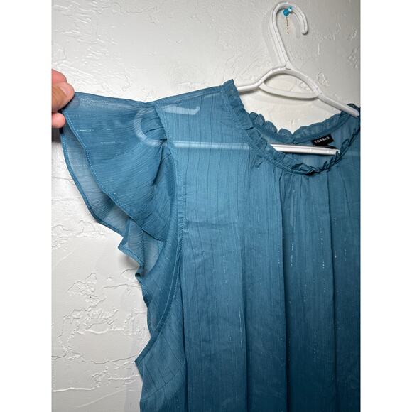 Torrid sheer ruffle blouse womens 3X fairy boho cottage ethereal - Picture 4 of 8